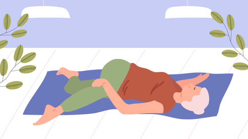 Supine Hook Lying Position for Releasing Back Muscles