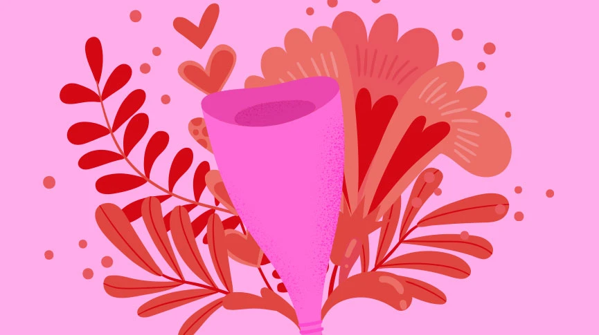 This is the smallest menstrual cup fold but there are many, many possi